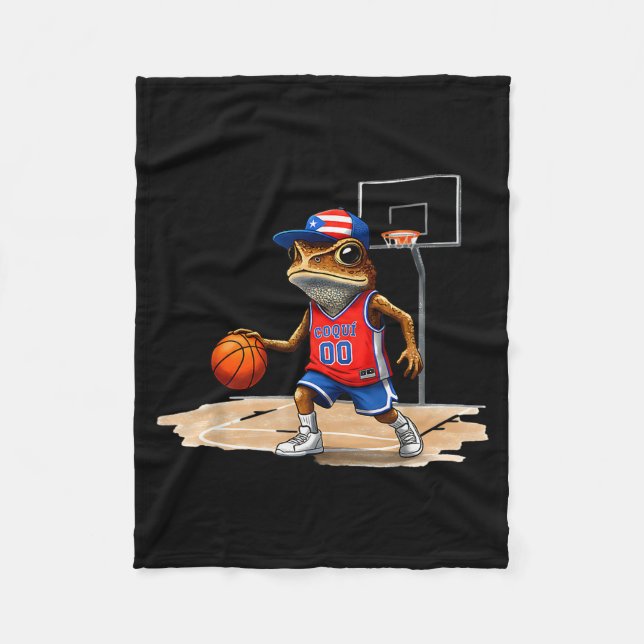 Puerto Rico Patriotic Flag Boricua Fun Basketball  Fleece Blanket (Front)