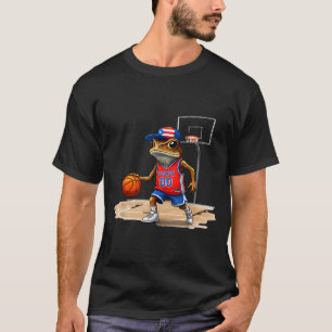 Puerto Rico Patriotic Flag Boricua Fun Basketball  T-Shirt