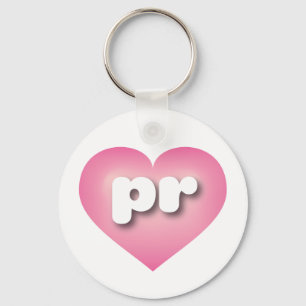Puerto Rico Pink Fade Heart - I love PR Key Ring