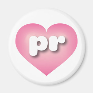 Puerto Rico Pink Fade Heart - I love PR Magnet