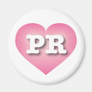 Puerto Rico Pink Fade Heart - I love PR Magnet