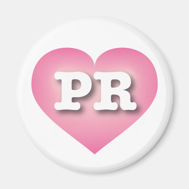 Puerto Rico Pink Fade Heart - I love PR Magnet (Front)