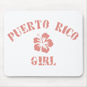 Puerto Rico Pink Girl Mouse Mat