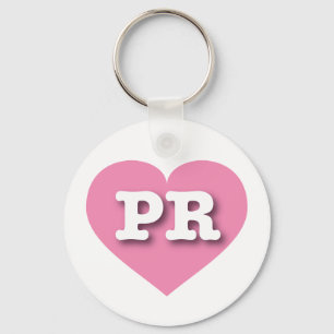 Puerto Rico Pink Heart - I love PR Key Ring