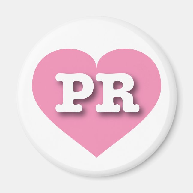 Puerto Rico Pink Heart - I love PR Magnet (Front)