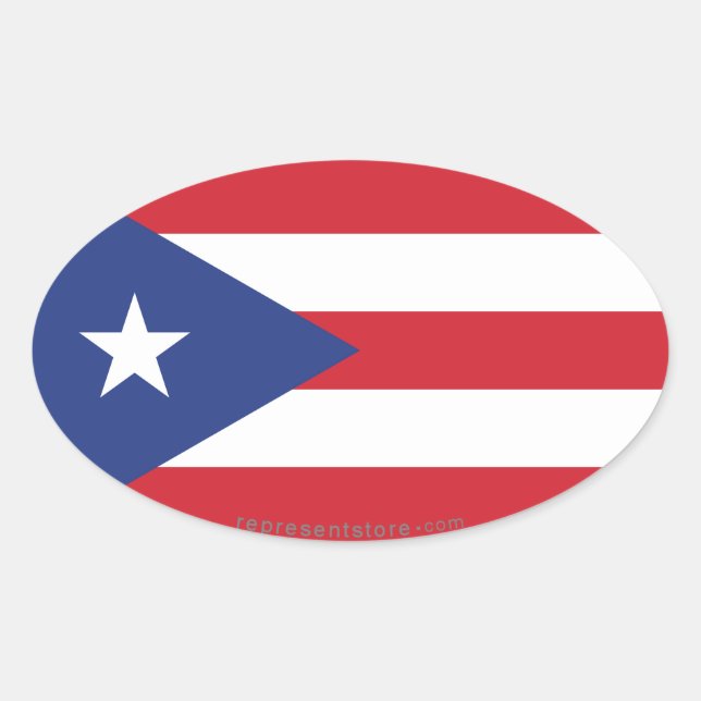 Puerto Rico Plain Flag Oval Sticker (Front)