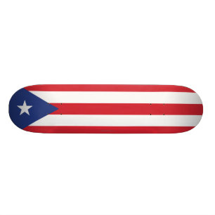 Puerto Rico Plain Flag Skateboard