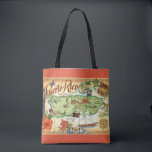 Puerto Rico Postcard Map Shoulder Tote Bag<br><div class="desc">A vintage,  very colourful postcard map of Puerto Rico repurposed!  You can alter the back and personalise it however you like or simply purchase the tote as is. We think it's perfect!</div>