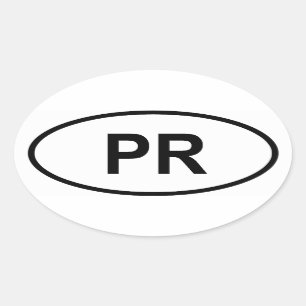 Puerto Rico "PR" Oval Sticker