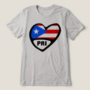 Puerto Rico PRI Heart Flag Tri-Blend Shirt
