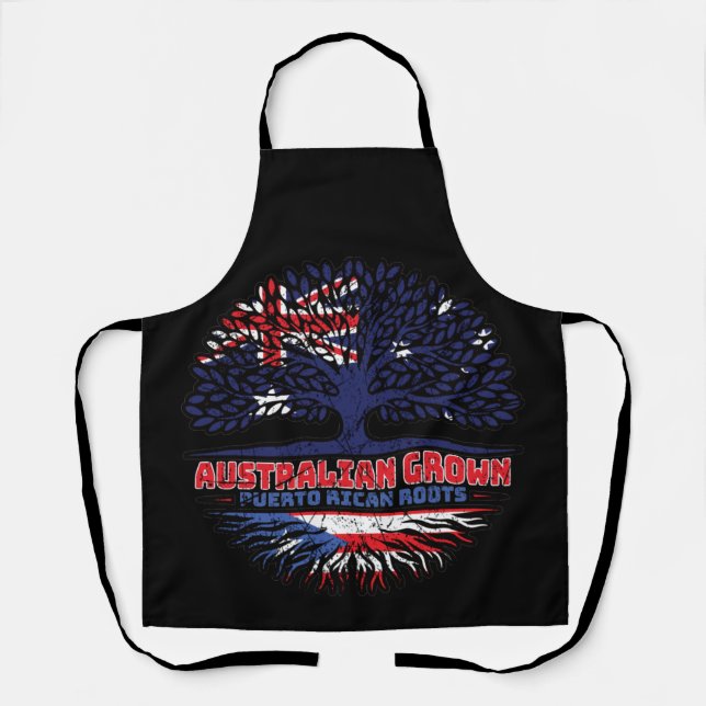 Puerto Rico Puerto Rican Australian Australia Tree Apron (Front)