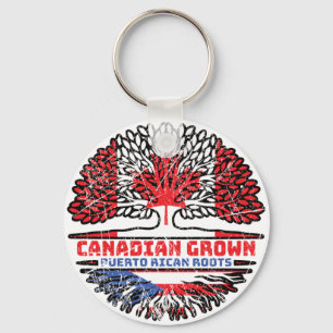 Puerto Rico Puerto Rican Canadian Canada Roots Key Ring