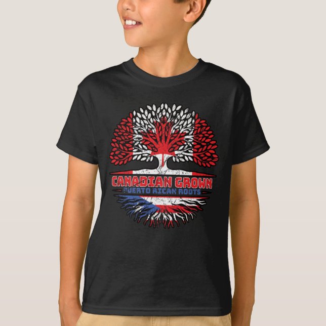 Puerto Rico Puerto Rican Canadian Canada Roots T-Shirt (Front)