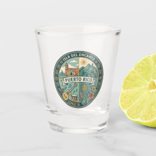 Puerto Rico Puerto Rican Culture Illustration Shot Glass