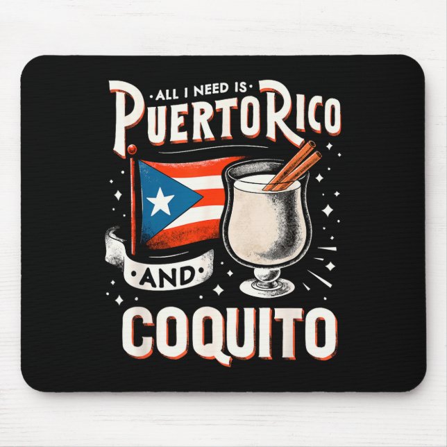Puerto Rico Puerto Rican Eggnog Christmas Rum Coqu Mouse Mat (Front)