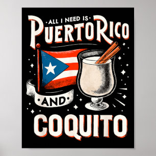 Puerto Rico Puerto Rican Eggnog Christmas Rum Coqu Poster