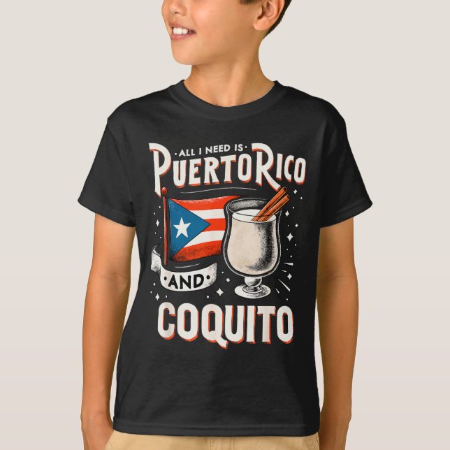 Puerto Rico Puerto Rican Eggnog Christmas Rum Coqu T-Shirt (Front)