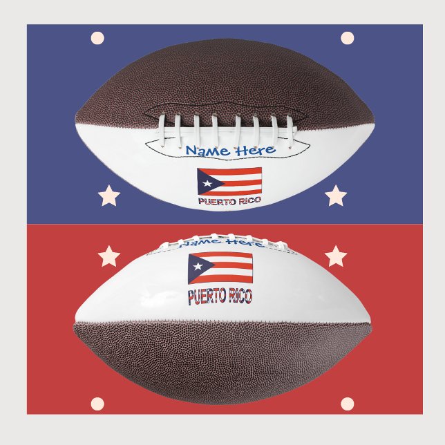 Puerto Rico Puerto Rican Flag Blue Personalisation American Football (Creator Uploaded)