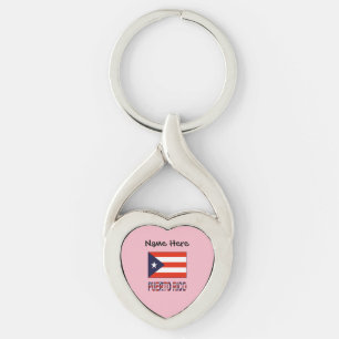 Puerto Rico Puerto Rican Flag Blue Personalisation Key Ring