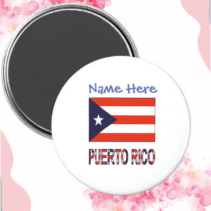 Puerto Rico Puerto Rican Flag Blue Personalisation Magnet