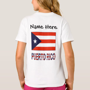 Puerto Rico Puerto Rican Flag Blue Personalisation T-Shirt