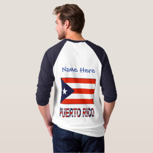 Puerto Rico Puerto Rican Flag Blue Personalisation T-Shirt