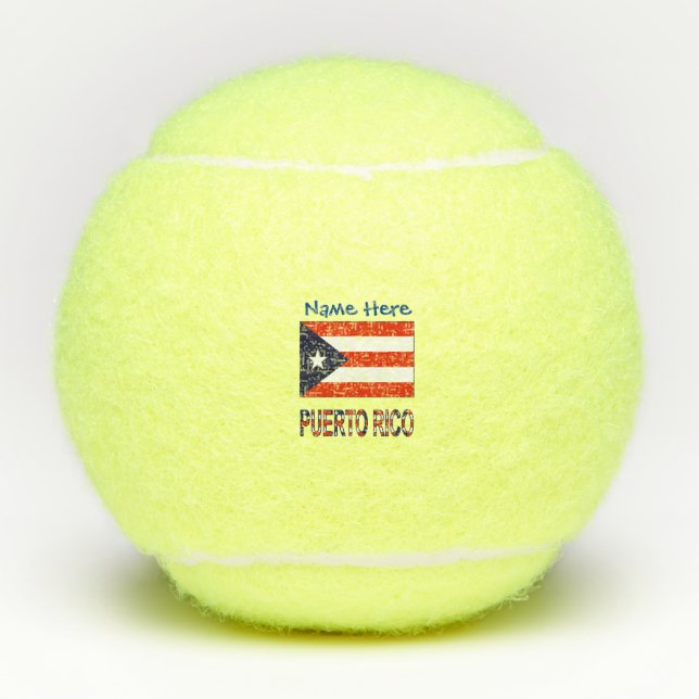 Puerto Rico Puerto Rican Flag Blue Personalised  Tennis Balls (Front)