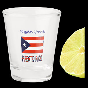 Puerto Rico Puerto Rican Flag Blue Personalized  Shot Glass
