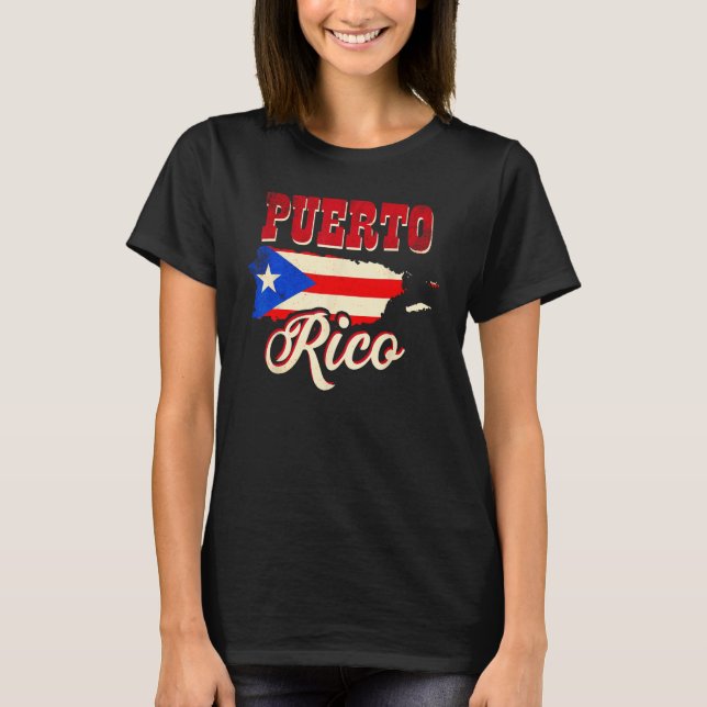 Puerto Rico Puerto Rican Flag Love Fan 1 T-Shirt (Front)