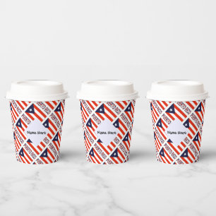 Puerto Rico Puerto Rican Flag Tile Personalised Paper Cups