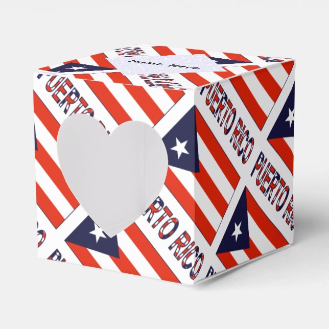 Puerto Rico Puerto Rican Flag Tiled Black Personal Favour Box (Front Side)