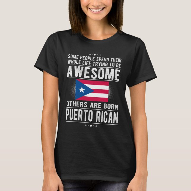 Puerto Rico Puerto Rican Roots Puerto Rico Flag T-Shirt (Front)