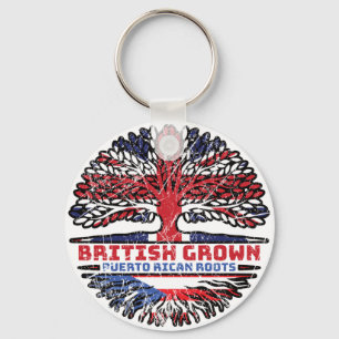 Puerto Rico Puerto Rican Uk United Kingdom British Key Ring