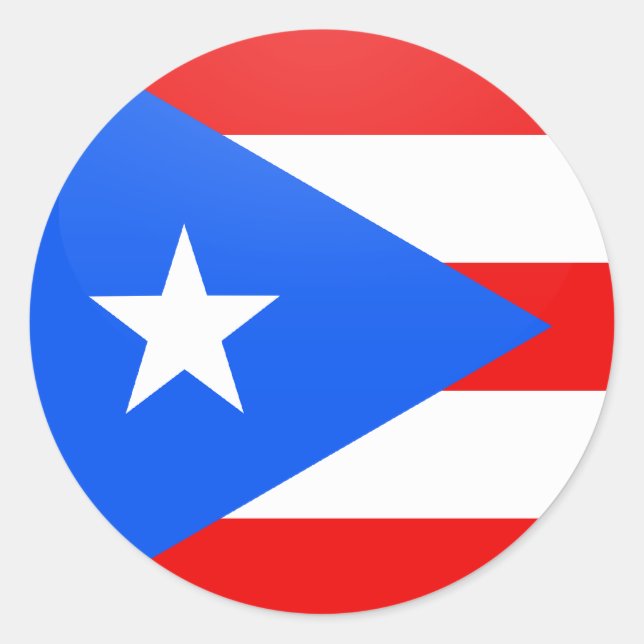 Puerto Rico quality Flag Circle Classic Round Sticker (Front)