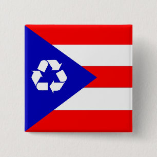 Puerto Rico recycle flag 15 Cm Square Badge