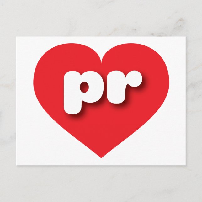 Puerto Rico red heart - I love pr Postcard (Front)