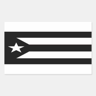 Puerto Rico Resistance Black and White Flag Rectangular Sticker