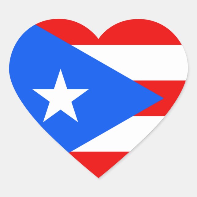 Puerto Rico/Rican Flag. United States, USA, U.S.A. Heart Sticker (Front)