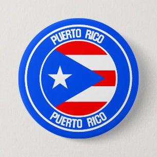 Puerto Rico Round Emblem 7.5 Cm Round Badge