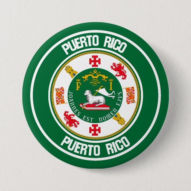 Puerto Rico Round Emblem 7.5 Cm Round Badge (Front)