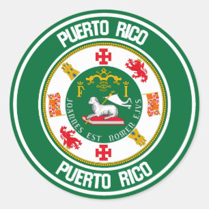 Puerto Rico Round Emblem Classic Round Sticker