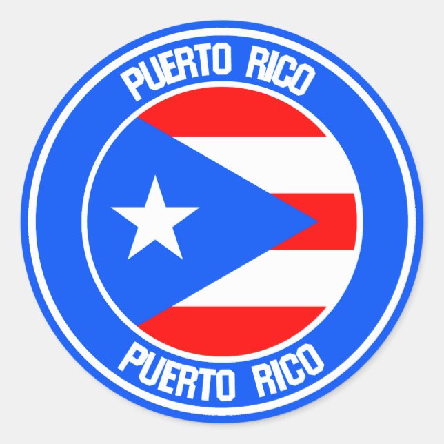 Puerto Rico Round Emblem Classic Round Sticker (Front)