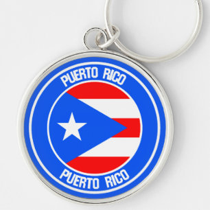 Puerto Rico Round Emblem Key Ring