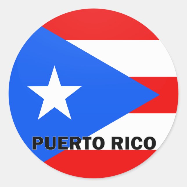 Puerto Rico Roundel quality Flag Classic Round Sticker (Front)