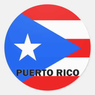 Puerto Rico Roundel quality Flag Classic Round Sticker