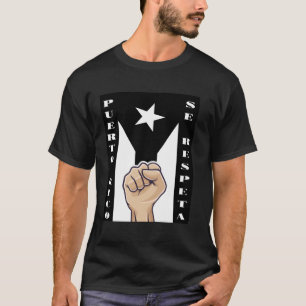 Puerto Rico Se Respeta Puerto Rico Black Flag Resi T-Shirt