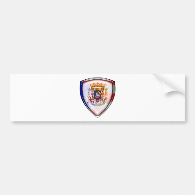 Puerto Rico - Seal on Shield Bumper Sticker (Front)