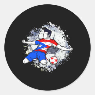 Puerto Rico Soccer Puerto Rican Flag Proud Footll Classic Round Sticker