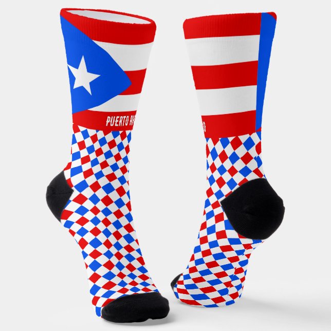 Puerto Rico Socks, flag fashion / sports Socks (Angled)