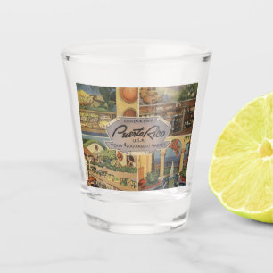 Puerto Rico Souvenir 1950s Vintage Inspired Shot Glass